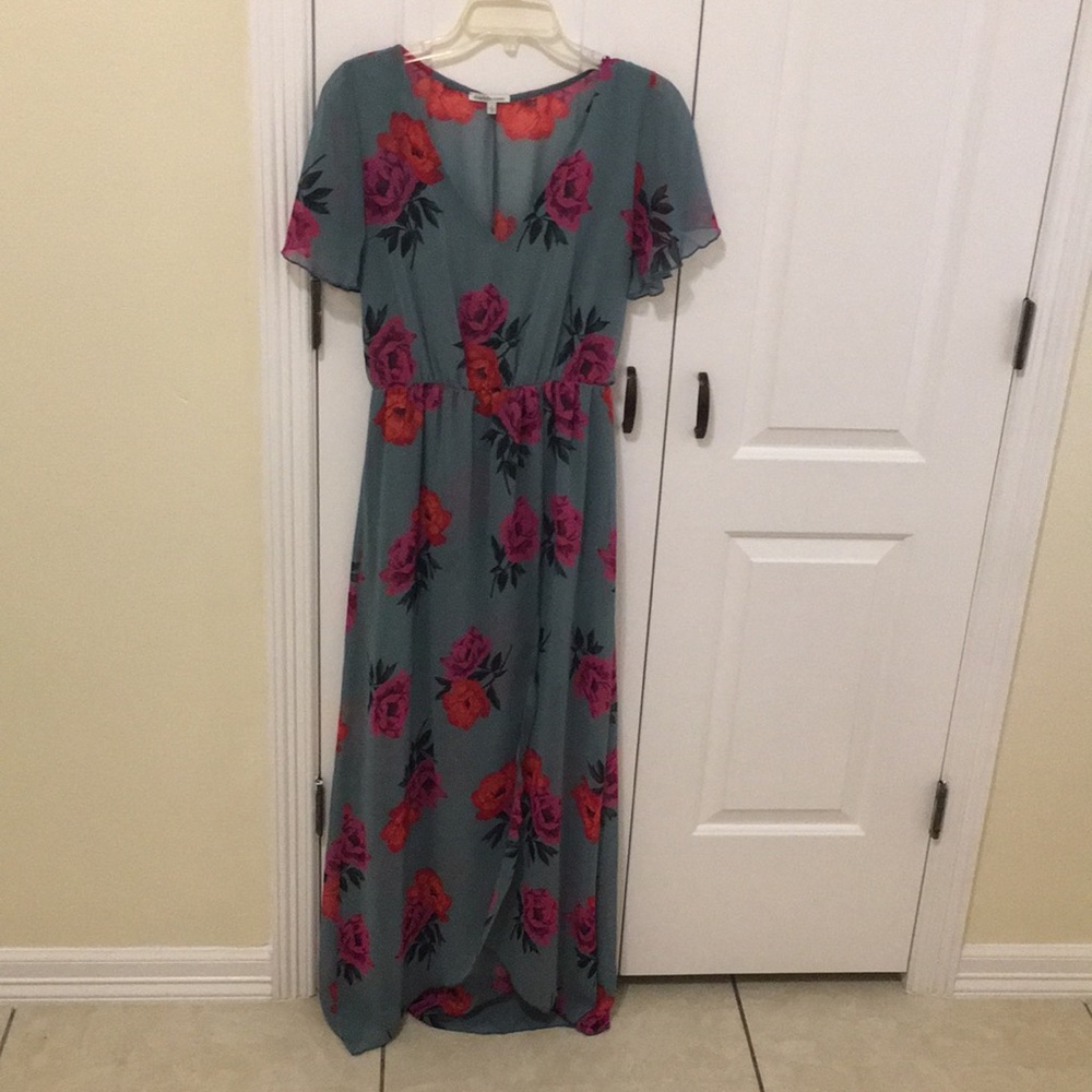 High low flower printed dress